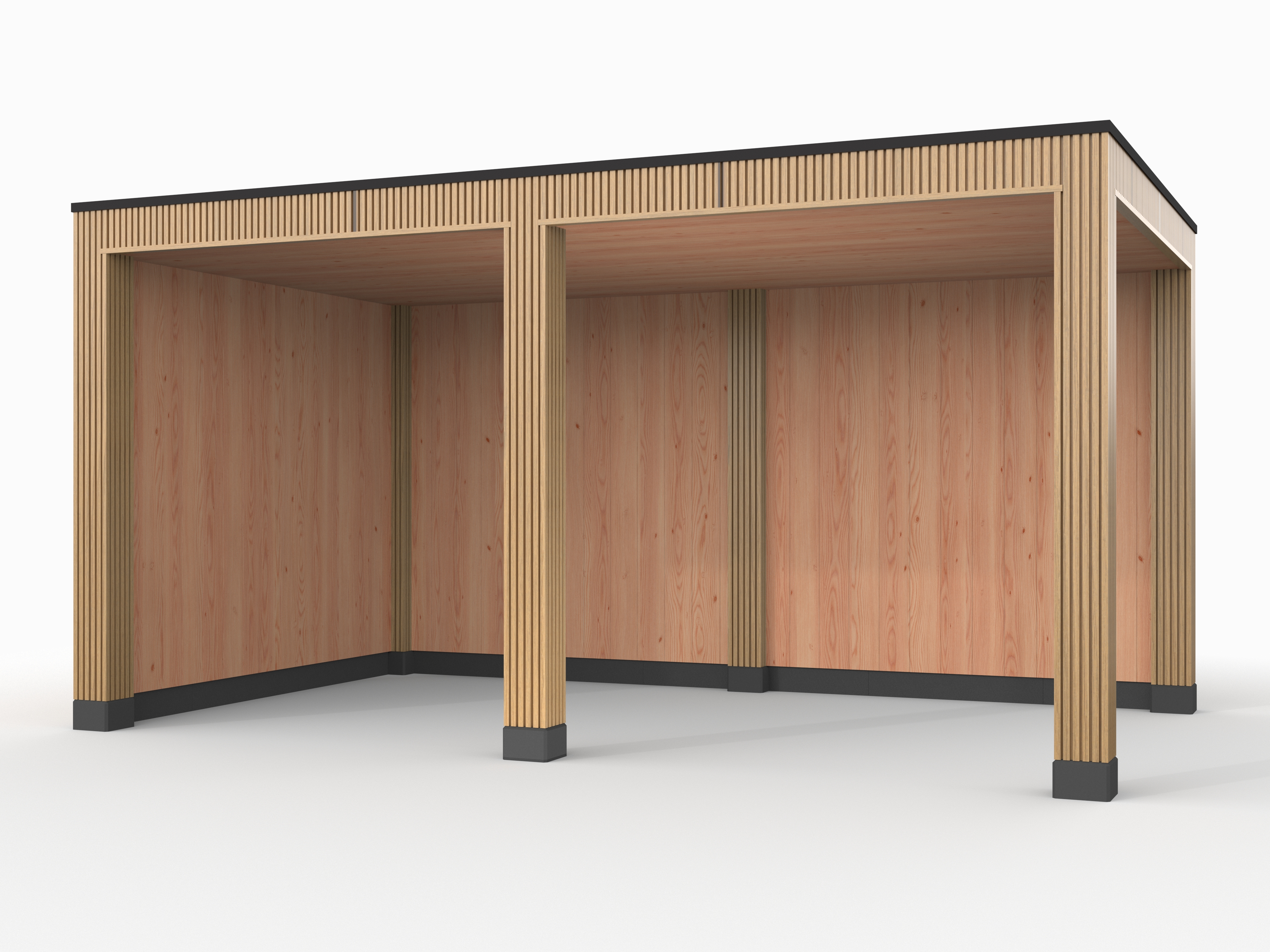 Douglas overkapping, 500 x 300, met achterwand en zijwand, Westwood Rhombus Red Cedar - Afbeelding 1